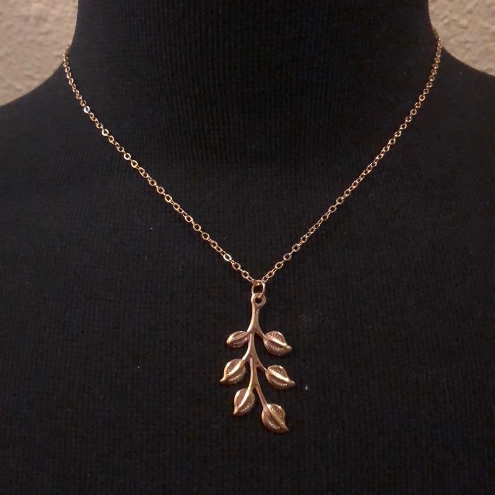 gold leaf chain necklace